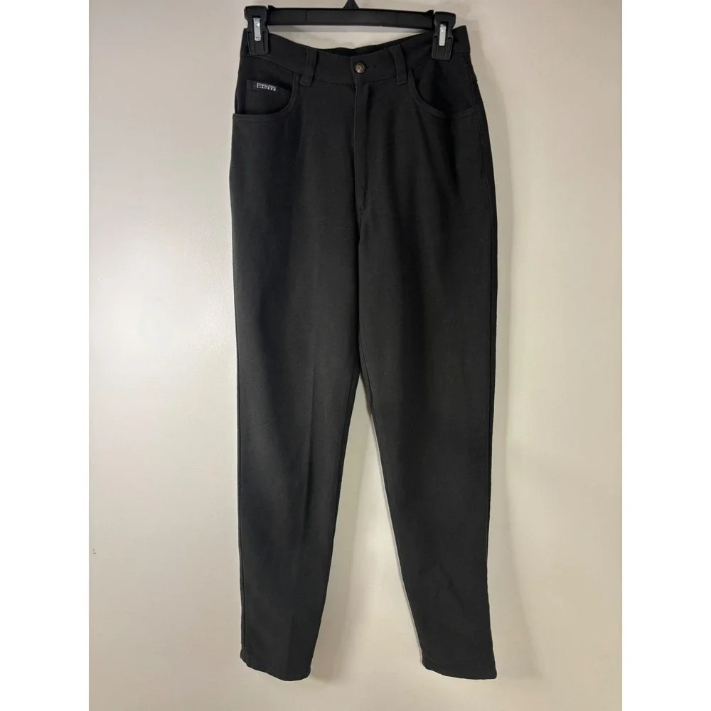 Ralph Lauren Lauren Vintage Black High Waisted Straight‎ Leg Pants Size 4